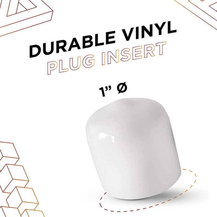 1 inch - White Round Vinyl/Rubber End Cap